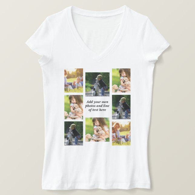 Make your own photo collage and text   T-Shirt (Design Front)