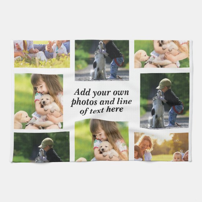 Make your own photo collage and text   tea towel (Horizontal)