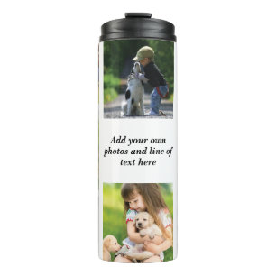 Make your own photo collage and text  thermal tumbler