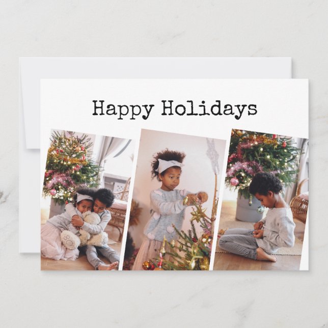 Make Your Own Photo Collage Personalised Christmas Holiday Card (Front)