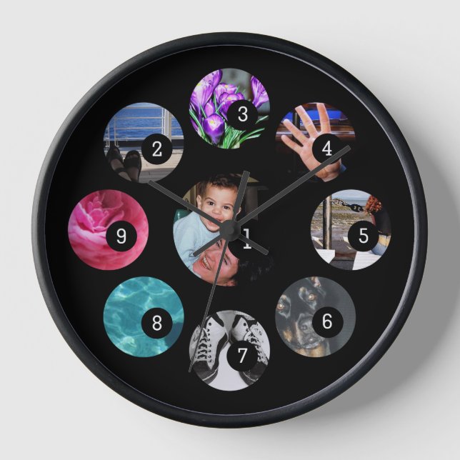 Make your own photo decor easily with 9 images clock (Front)