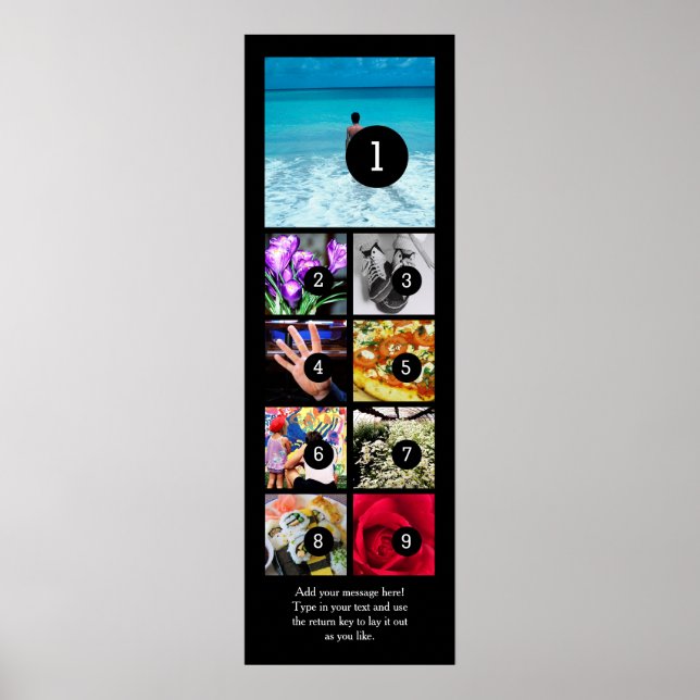 Make Your Own Photo Poster with 9 images + Text (Front)