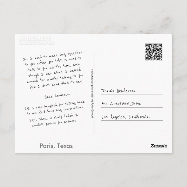 Make Your Own Postcard (Back)