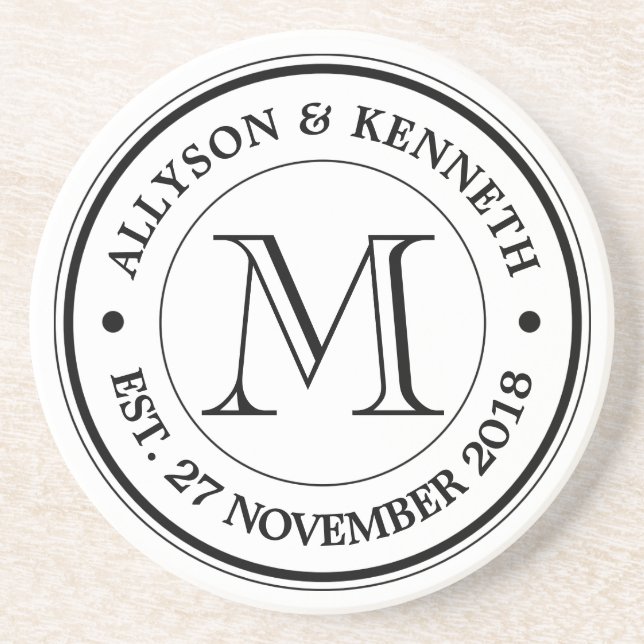 Make Your Own Retro Logo Typography Monogram Coaster (Front)