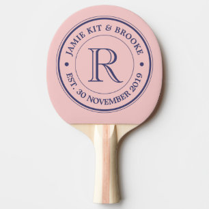 Make Your Own Rose Quartz Pink Logo Monogram Ping Pong Paddle