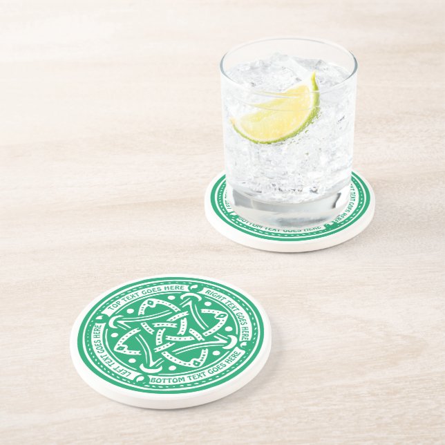 Make Your Own Shamrock Green Celtic Knot Irish Coaster (Side)
