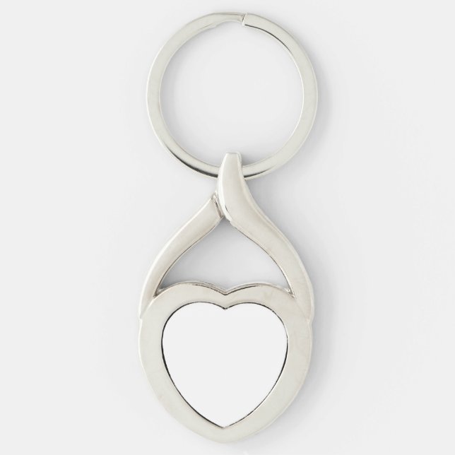 Make Your Own Silver Colour Twisted Heart Key Chai Ring (Front)