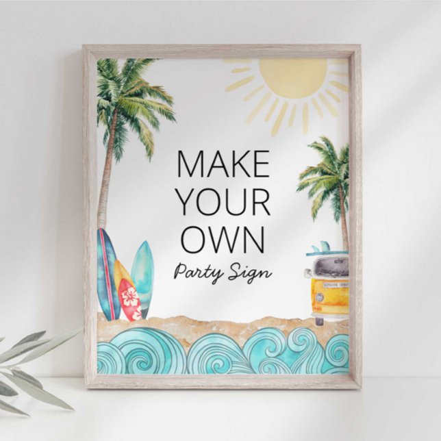 Make Your Own Surf Party Sign (Creator Uploaded)