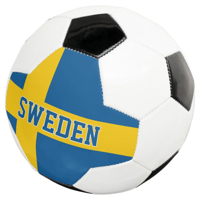 Make your own team soccer ball with Swedish flag (Three Quarter)