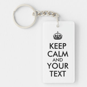 Make Your Own Text Keep Calm Keychains Template