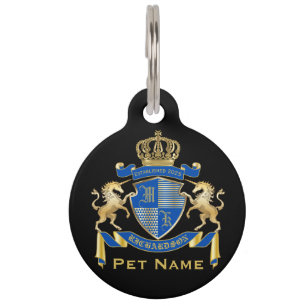 Make Your Own Unicorn Coat of Arms Blue Emblem Pet Tag