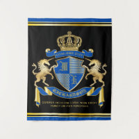 Make Your Own Unicorn Coat of Arms Blue Emblem