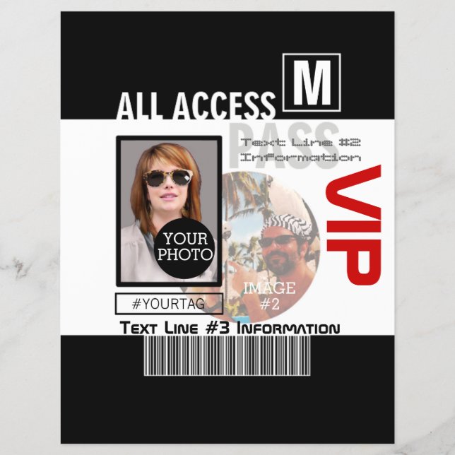Make Your Own VIP Pass 8 ways to Personalise Flyer (Front)