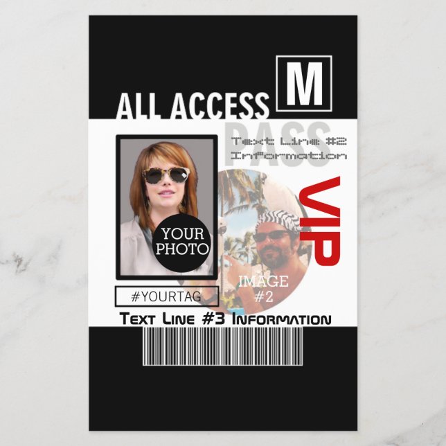 Make Your Own VIP Pass 8 ways to Personalise Flyer (Front)