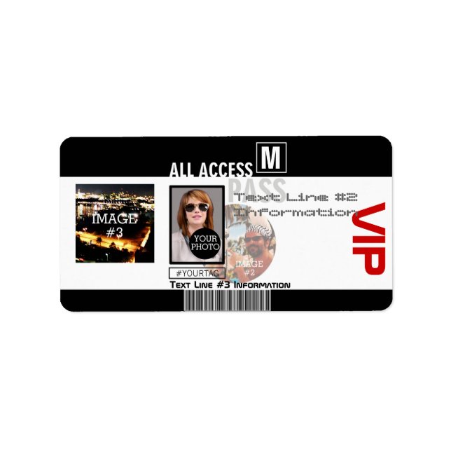 Make Your Own VIP Pass 8 ways to Personalise Label (Front)