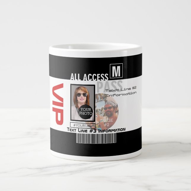 Make Your Own VIP Pass 8 ways to Personalise Large Coffee Mug (Front)