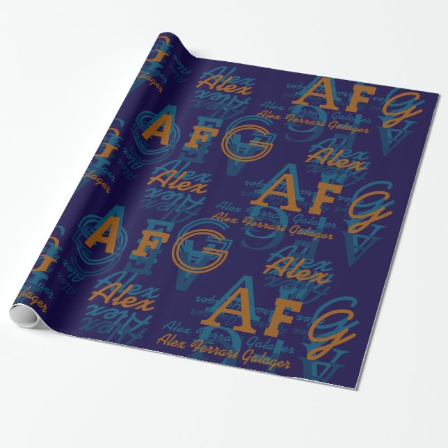 make your own wonderful personalised name pattern wrapping paper (Unrolled)