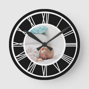 Make Your Photo Personalised Roman Numerals Round Clock
