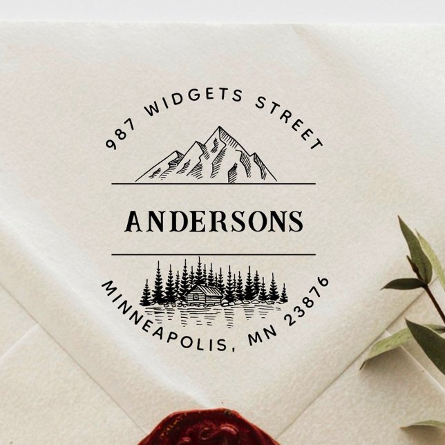 Make Your Rustic Mountain Forest Landscape Rubber Stamp (Creator Uploaded)