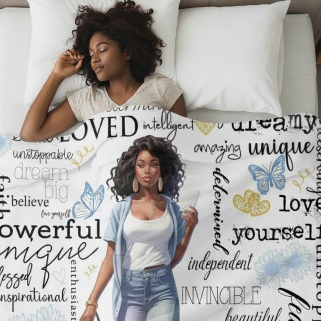 "Make Yourself A Priority" Empowerment Fleece Blanket (Creator Uploaded)