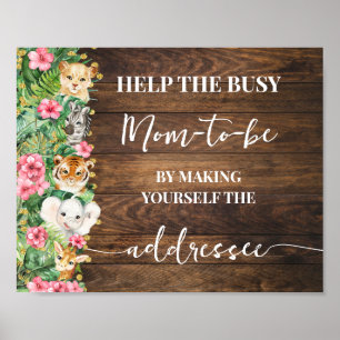 Make Yourself Addressee Rustic Pink Safari Shower Poster