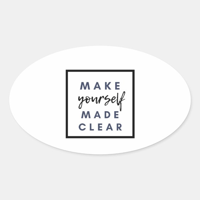 Make yourself made clear oval sticker (Front)
