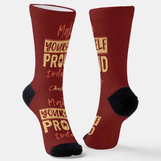 “Make Yourself Proud” custom name Socks (Angled)