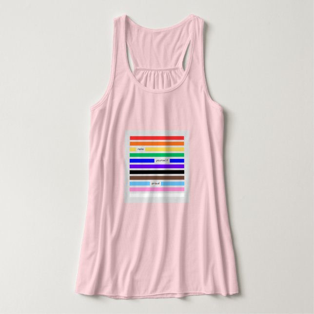 Make Yourself Proud Rainbow Redaction Pride 2026 Singlet (Design Front)