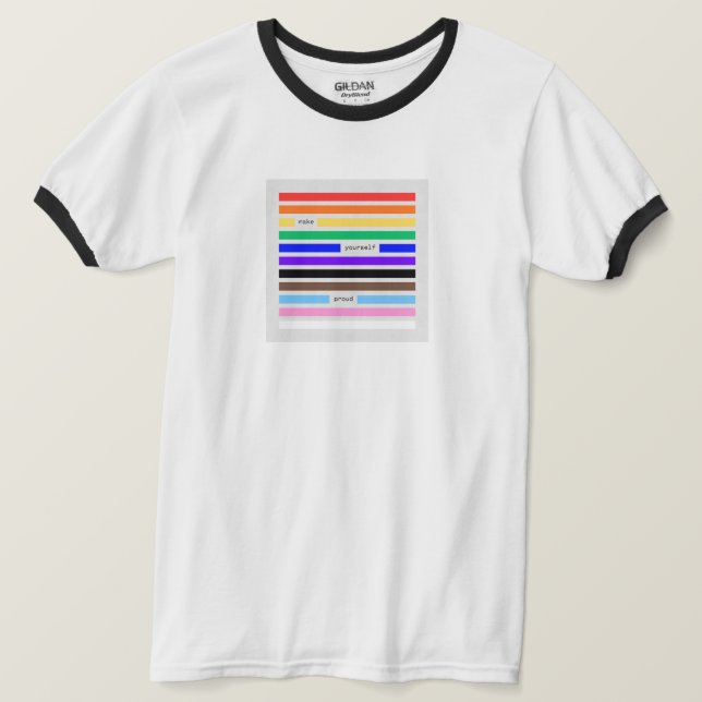 Make Yourself Proud Rainbow Redaction Pride 2026 T-Shirt (Design Front)