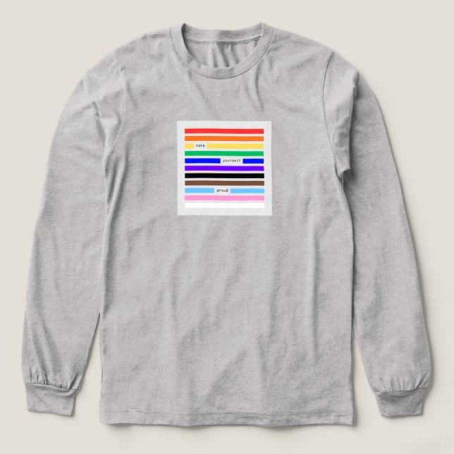 Make Yourself Proud Rainbow Redaction Pride 2026 Tri-Blend Shirt (Design Front)