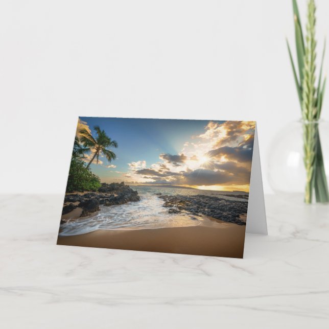Makena Beach Cove Sunset Card (Front)
