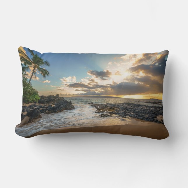 Makena Beach Cove Sunset Lumbar Cushion (Front)