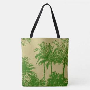 Makena Beach Hawaiian Sketchy Palms Beach Bag