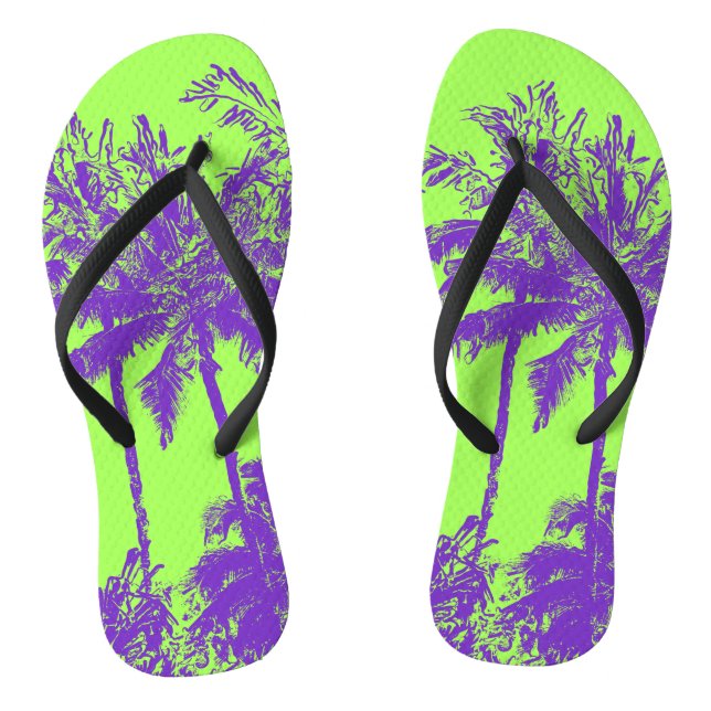 Makena Beach Hawaiian Sketchy Palms Jandals (Footbed)
