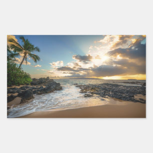 Makena Beach   Makena Cove Rectangular Sticker