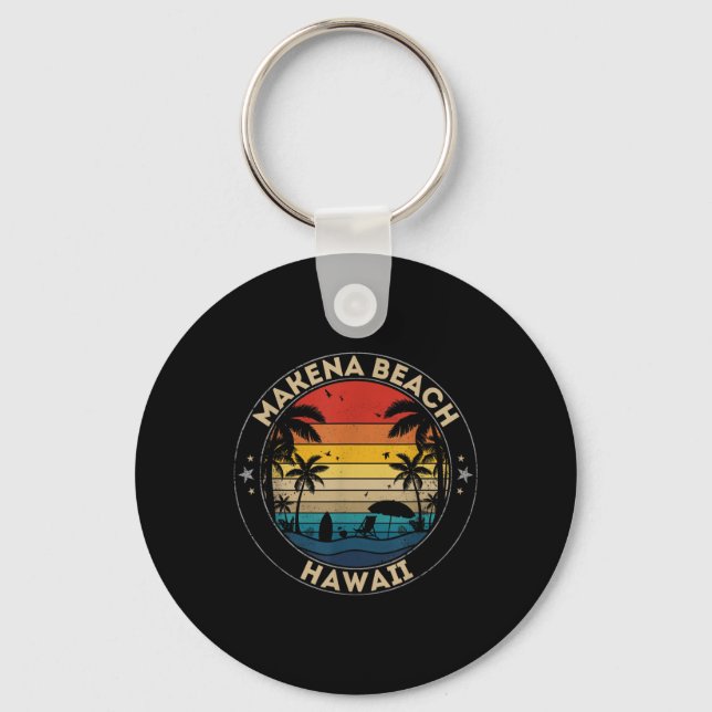 Makena Beach Souvenir - Hawaii Reminder  Key Ring (Front)
