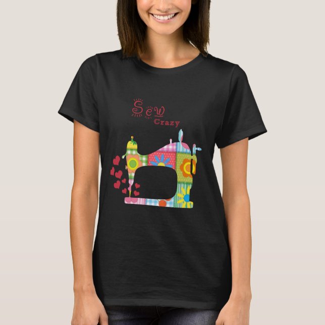 Maker Craft Colourful Sewing Machine T-Shirt (Front)
