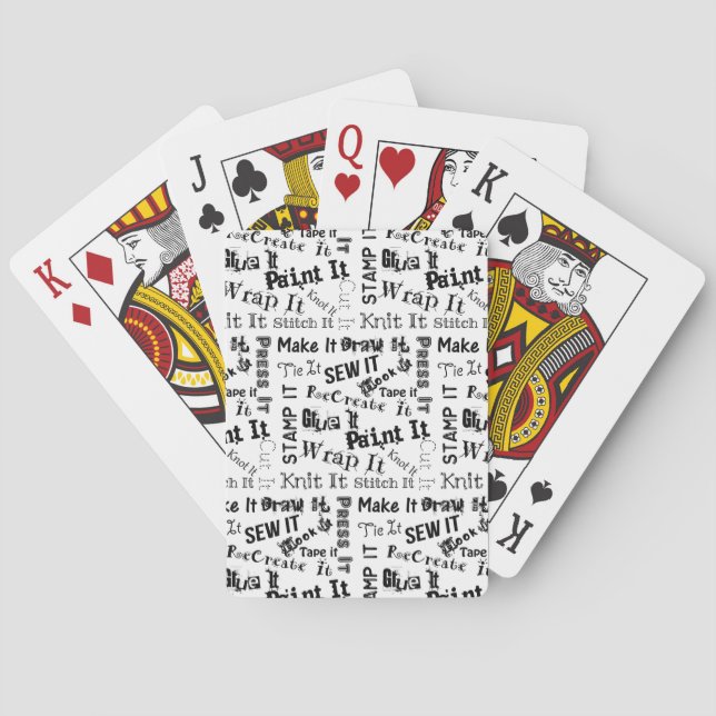Maker Crafts Typography White Playing Cards (Back)