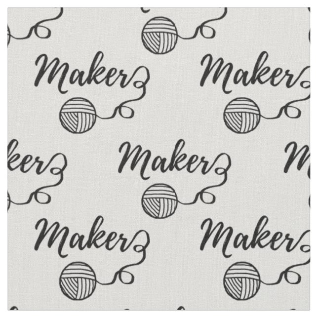 Maker • Yarn & Crafts Typography Fabric (Close Up)