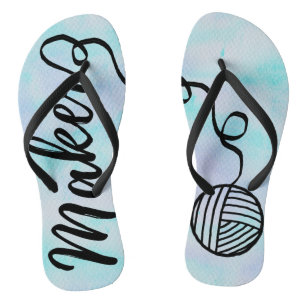 Maker • Yarn & Crafts Typography Jandals