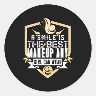 Makeup - A Smile Is The Best Make-up Classic Round Sticker