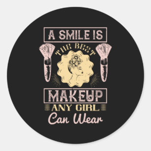 Makeup - A Smile Is The Best Make-up Classic Round Sticker