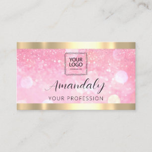 Makeup Aesthetician Lash Nails QR Code Logo Glitte Business Card