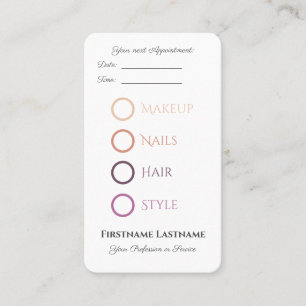 Makeup and Beauty salon Appointment for Services Business Card