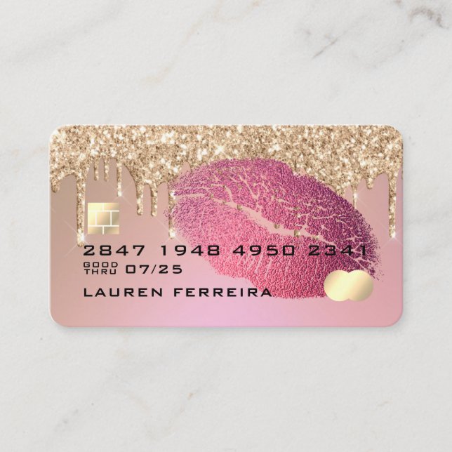 Makeup And Hair Credit Card Style Business Card (Front)