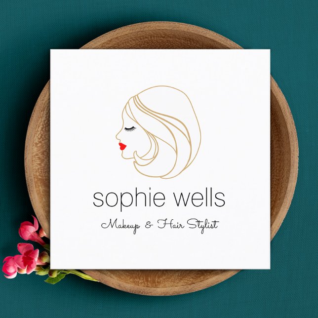 Makeup and Hair Stylist,  Lash  Girl Square Business Card (Creator Uploaded)