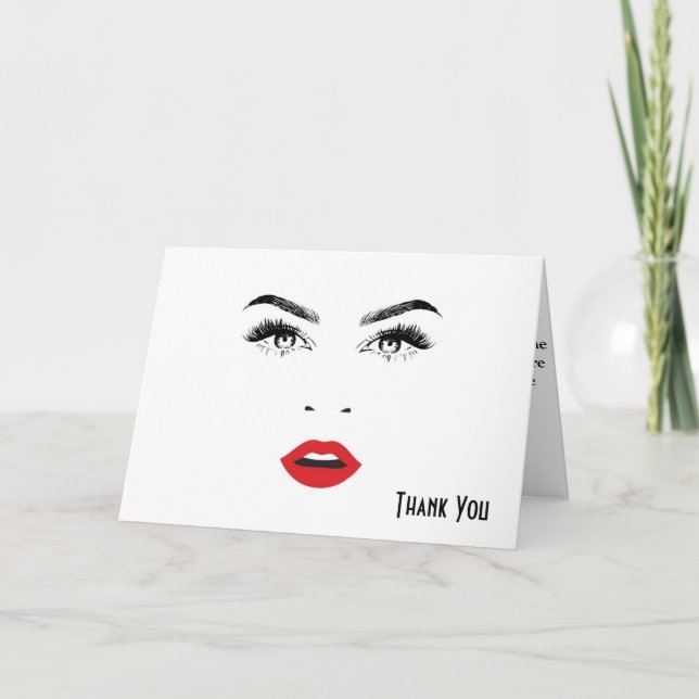 Makeup and Hair Thank you card (Front)