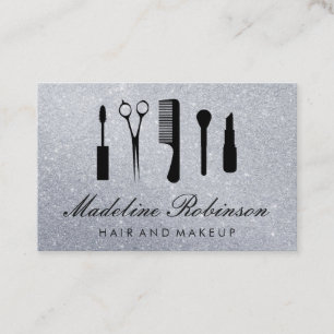 Makeup and Hair Tools Elegant Glitter Business Card