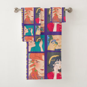 MAKEUP ANIME FRIENDS BATH TOWEL SET