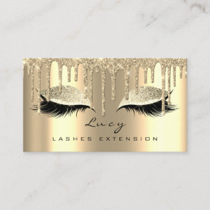 Makeup Appointment Card Lashes Glitter Drips Gold